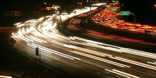 高速公路高峰时间晚上时间流逝DV高清SD视频