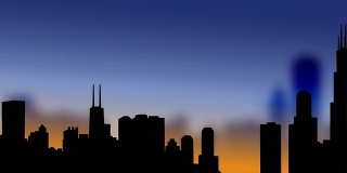 芝加哥天际线循环动画
