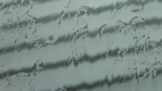 坏天气:雨点打在玻璃窗上视频素材模板下载