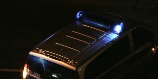 德国警车，灯光闪烁(HD, NTSC, PAL)