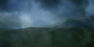 起伏的山脊-云/黑暗。从中心流出(回路)