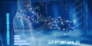 动画分子DNA的电脑屏幕。
