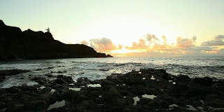 加那利群岛海边的日落，高清视频