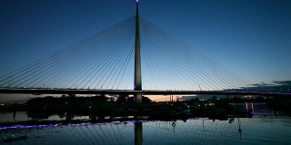 塞尔维亚贝尔格莱德:萨瓦河上的新桥