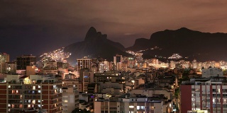 里约热内卢的伊帕内玛夜间延时摄影