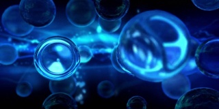 玻璃球光反射背景环-蓝色抽象波