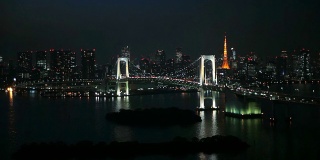 东京市中心夜景与彩虹桥