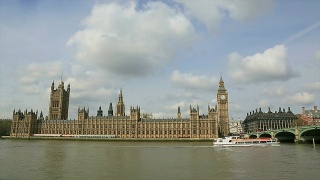 威斯敏斯特大教堂和大本钟，伦敦，英国视频素材模板下载