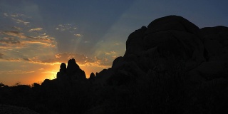 骷髅岩约书亚树国家公园清晨时光流逝