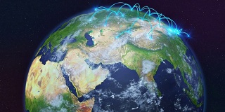 全球不断增长的网络连接。