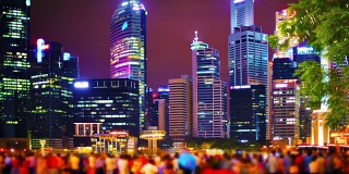 新加坡——夜人与建筑