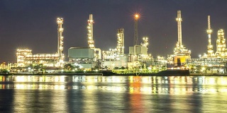 日夜延时:炼油厂的工作