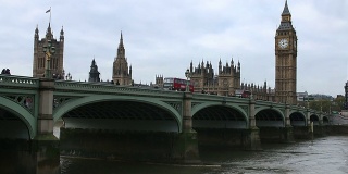 大本钟，下议院和威斯敏斯特桥。