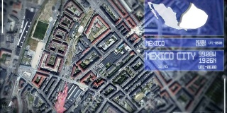 未来的卫星图像的墨西哥城市
