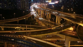 快速运动——上海夜间高架路视频素材模板下载