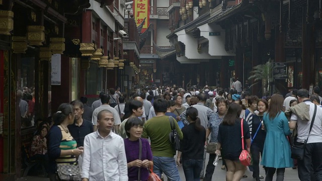 中国上海拥挤的街道