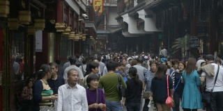 中国上海拥挤的街道