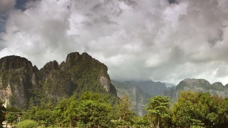 老挝万荣喀斯特景观时光流逝视频素材模板下载
