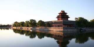 中国北京的护城河和皇宫。