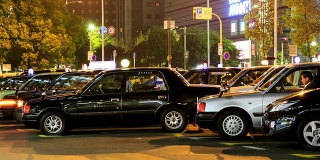 高清延时:京都车站的出租车