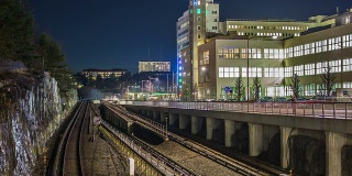 HD Time Lapse: Railroad Tracks at Night