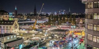 高清时间流逝:繁忙的城市斯德哥尔摩