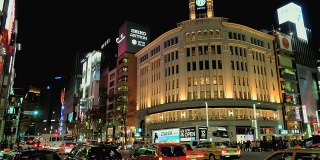 日本东京银座的城市交通。