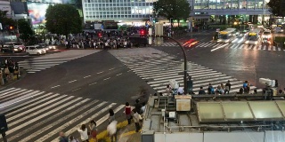 高清延时:东京涉谷十字路口，日本