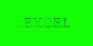 横幅Excel Sketchy抖动文本绿色屏幕背景动画