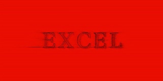 横幅Excel Sketchy抖动文本红色背景动画
