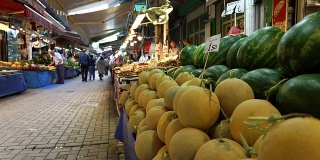 Melon stall on street market