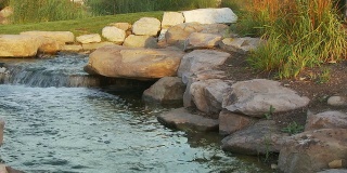 多莉拍摄的小溪与河流巨石和植物