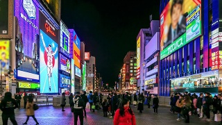 高清时间流逝:大阪南波区视频素材模板下载