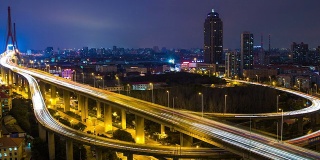 时光流逝——杨浦大桥从早到晚(摇摄)