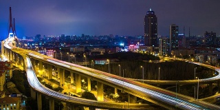 时光流逝——杨浦大桥从早到晚(倾斜)