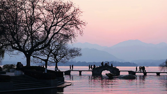 杭州西湖风光，时光流逝