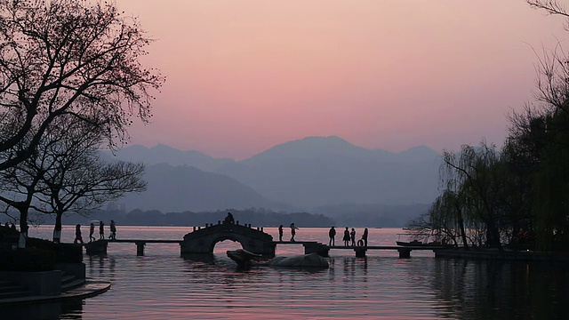 杭州西湖风光，时光流逝