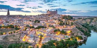 HD Timelapse: Toledo Cityscape at dusk Spain