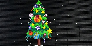 黏土动画雪人，圣诞节和雪花的时间间隔