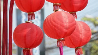 中国新年的纸灯笼视频素材模板下载