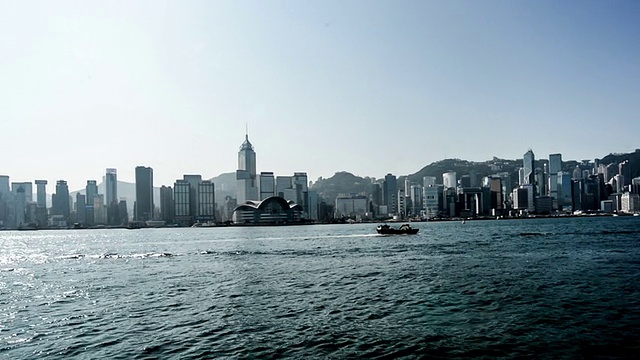 中国香港，2014年11月14日:中国香港维多利亚港的全景