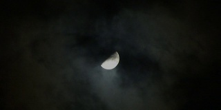 月亮与云彩的特写