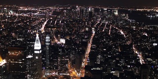 曼哈顿高角度夜看南