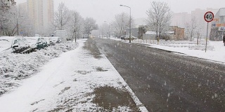 街道在下雪