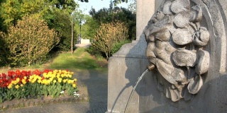 雕塑与喷泉在维也纳城市公园