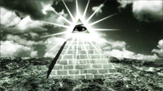 金字塔顶端有一只眼睛，一个美元符号视频素材模板下载