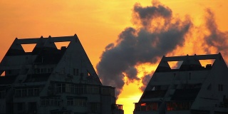 城市冬季采暖锅炉产生烟气