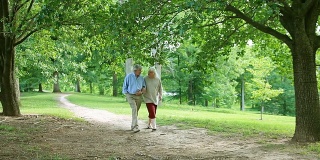 老年夫妇在公园散步