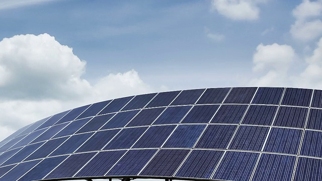 太阳能电池-清洁能源概念，延时