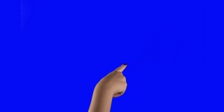 大量的触摸屏手势在蓝屏上。